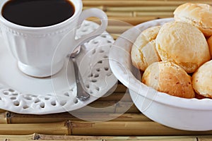 Brazilian snack pao de queijo (cheese bread)