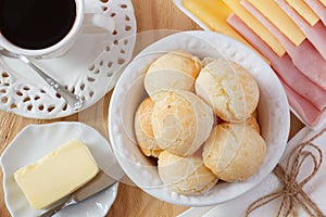 Brazilian snack pao de queijo (cheese bread)