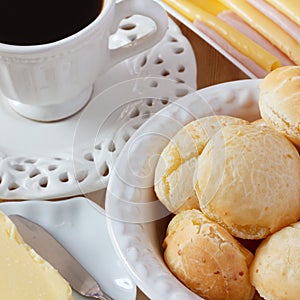 Brazilian snack pao de queijo (cheese bread)