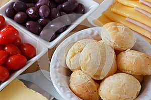 Brazilian snack pao de queijo (cheese bread)