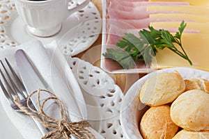 Brazilian snack pao de queijo (cheese bread)