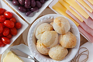 Brazilian snack pao de queijo (cheese bread)