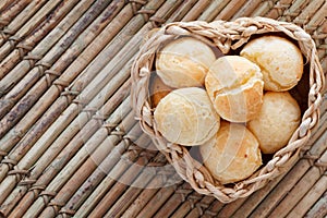 Brazilian snack pao de queijo (cheese bread)