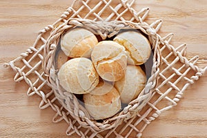 Brazilian snack pao de queijo (cheese bread)