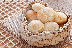 Brazilian snack pao de queijo (cheese bread)