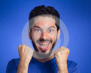 Brazilian soccer football athlete man celebrating.