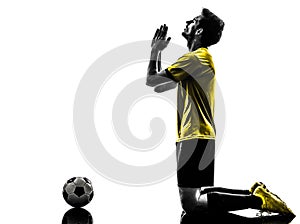 Brazilian soccer football player praying man