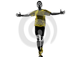 brazilian soccer football player young happiness joy man silhouette