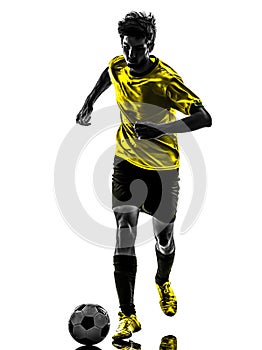 Brazilian soccer football player young man silhouette