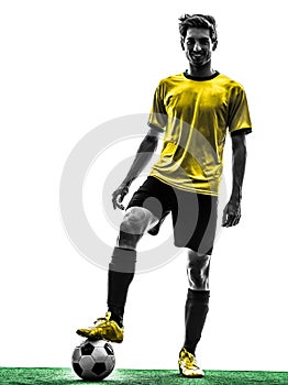 Brazilian soccer football player young man silhouette