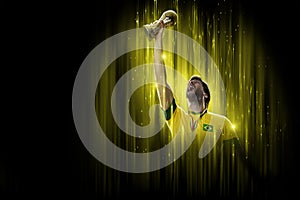 Brazilian soccer player Brazilian soccer player, on a yellow and black background