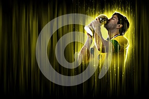 Brazilian soccer player Brazilian soccer player, on a yellow and black background