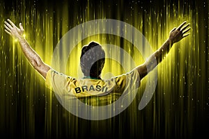 Brazilian soccer player Brazilian soccer player, on a yellow and black background