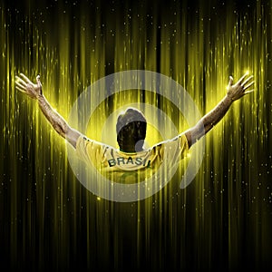 Brazilian soccer player Brazilian soccer player, on a yellow and black background