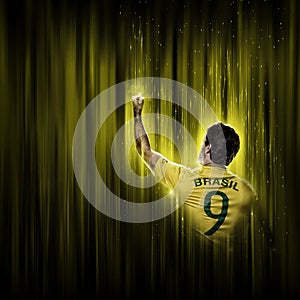 Brazilian soccer player Brazilian soccer player, on a yellow and black background