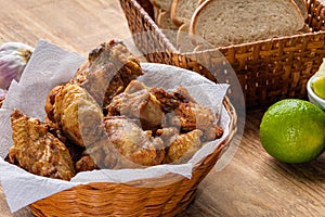 Brazilian style deep fried chicken. Called frango a passarinho photo