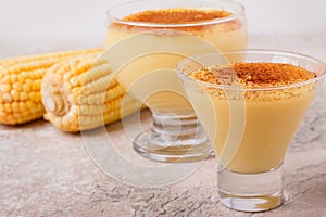 Brazilian sweet custard-like dessert curau de milho mousse of co