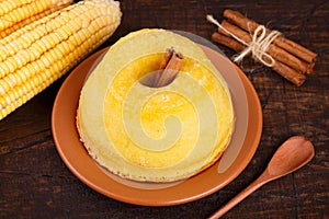 Brazilian sweet dessert corn cake