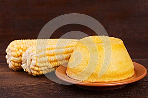 Brazilian sweet dessert corn cake