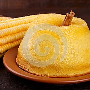 Brazilian sweet dessert corn cake