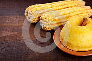 Brazilian sweet dessert corn cake