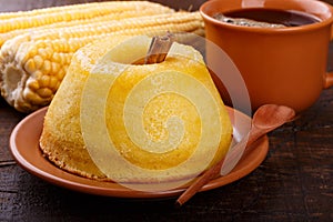 Brazilian sweet dessert corn cake