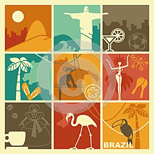 Brazilian symbols. Vector illustration