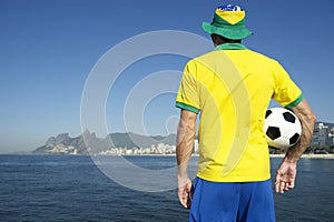 Brazilian in Team Brazil Kit Standing with Football Rio