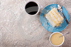 Brazilian traditional dessert: sweet couscous tapioca pudding