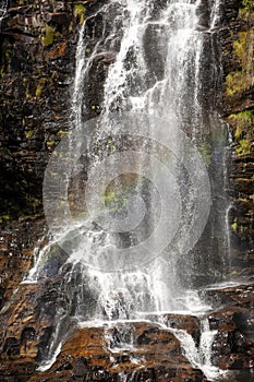 Waterfall with rocks and mosses