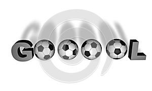 Brazilian word Gol in 3D photo