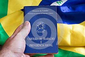 Brazilian work card. Written `Work and Social Security Card` in Portuguese. photo