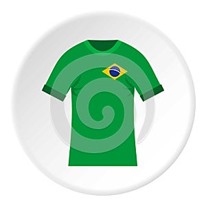 Brazilian yellow and green soccer shirt icon