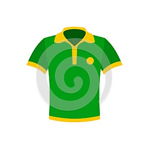 Brazilian yellow and green soccer shirt icon