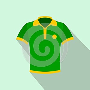 Brazilian yellow and green soccer shirt icon