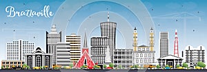 Brazzaville Republic of Congo City Skyline with Gray Buildings a