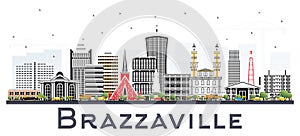 Brazzaville Republic of Congo City Skyline with Gray Buildings I