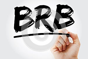 BRB - Be Right Back acronym, Internet abbreviation message text background