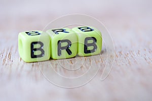 BRB represent be right back. Taking a breather concept