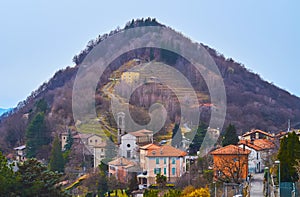 Bre village and Monte Bre, Lugano, Switzerland