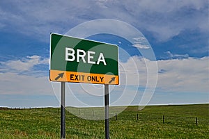 US Highway Exit Sign for Brea photo