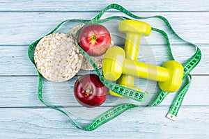 Bread Apple and dumbbells