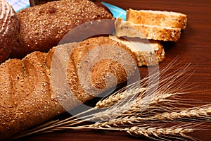 Bread assortment background