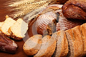Bread assortment background