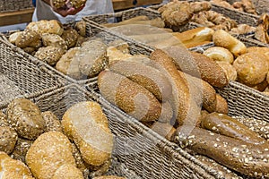 Bread assortment background