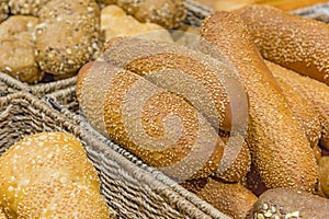 Bread assortment background