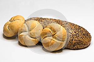 Bread Assortment. buns and  wholemeal bread