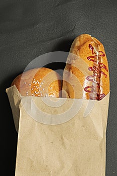 Bread in a bag stock image