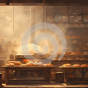 Bread Baking - Freshly Baked Bread in a Traditional Bakery