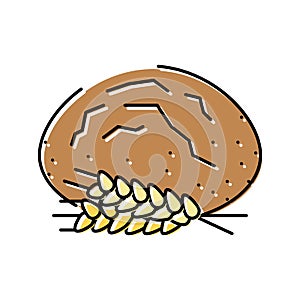 bread barley ear color icon vector illustration